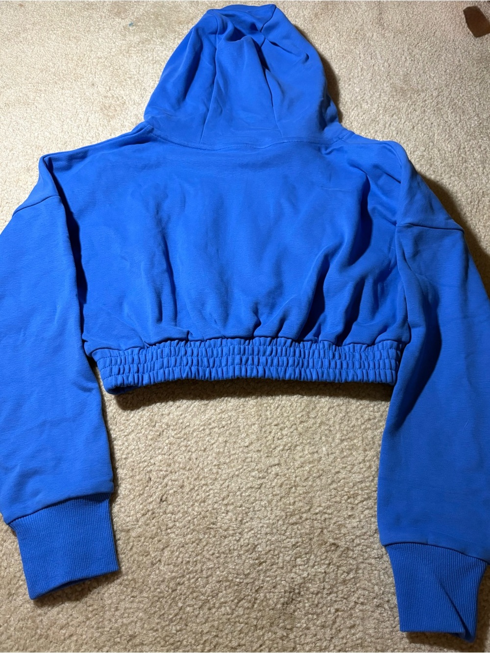Kill Crew Blue Cropped Hoodie with Black Drawstrings - Picture 4 of 6